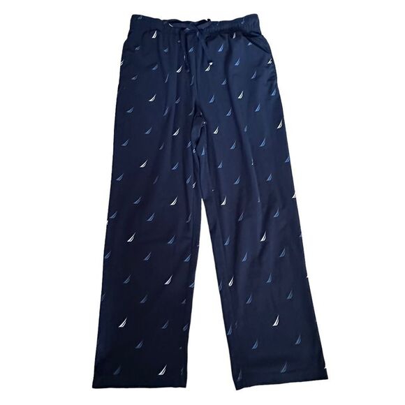 Nautica ~ Mens Pajama Pants ~ Navy with Sailboats ~ size Medium ~ drawstring - Picture 1 of 8